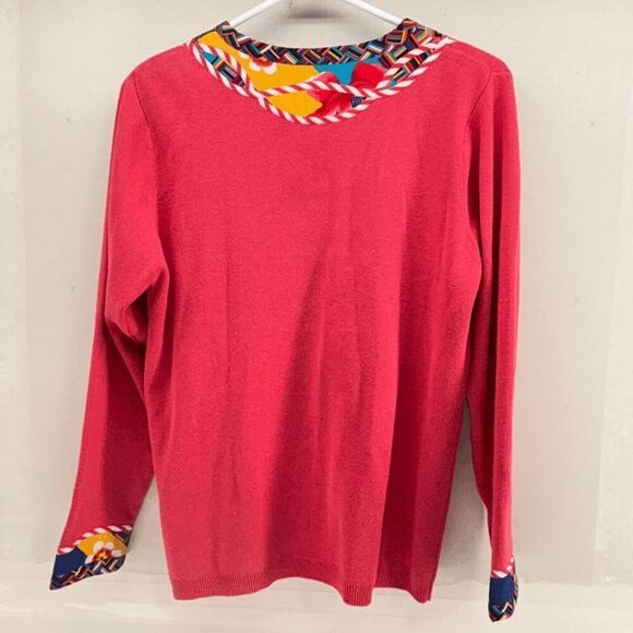 Koos of Course Sweater Cardigan Pink Button Front Vintage Ramie Blend Size S - Picture 3 of 5